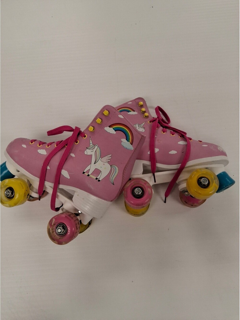 Pink Unicorn and Rainbow Design Roller Skates Size US 5-6 / EU 37-38